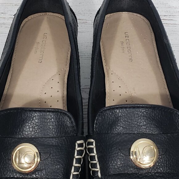 Liz Claiborne Flex Form Black Faux Leather Flat Loafer Driving Moccasin Sz 8.5M - Picture 7 of 8